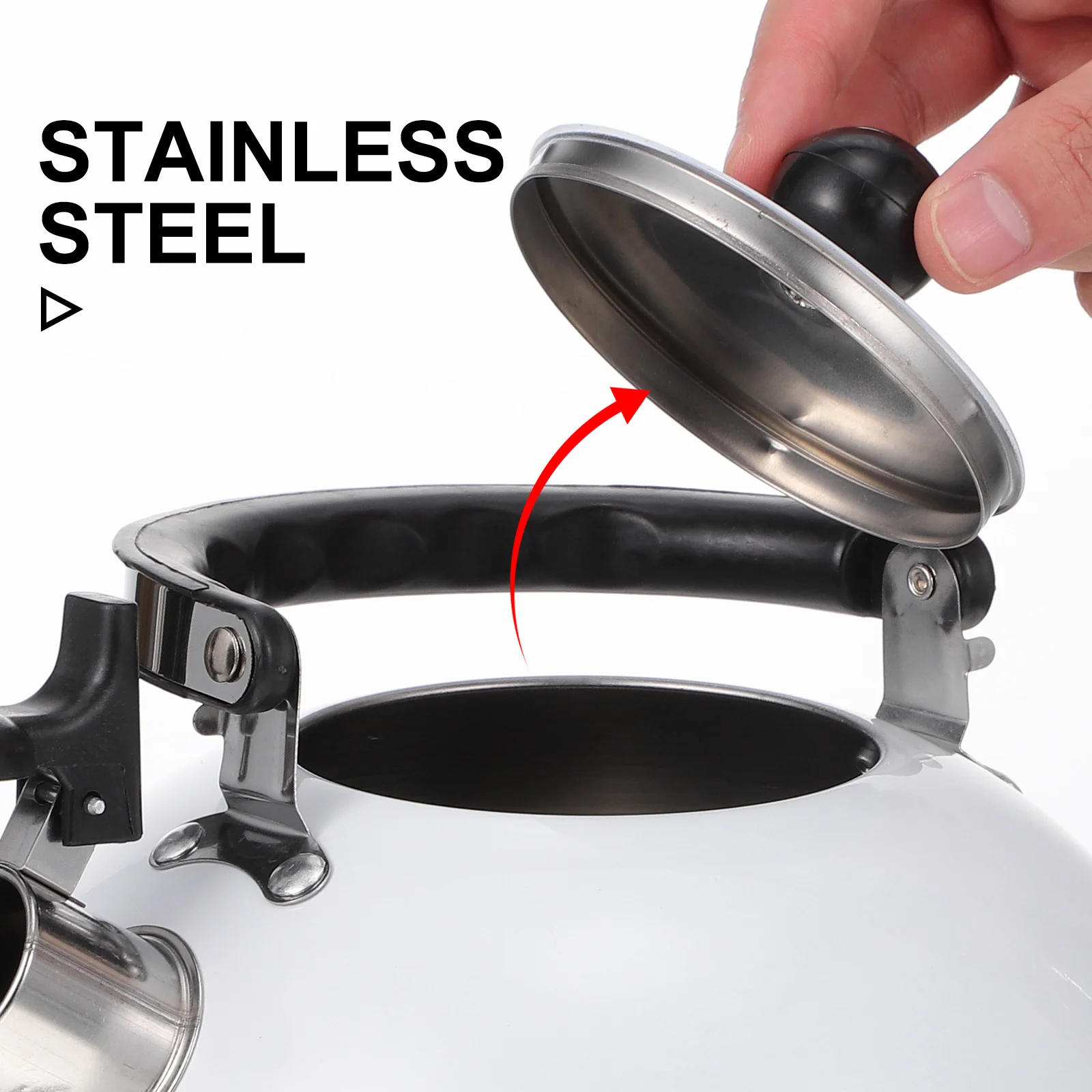 

1pc Stainless Steel Water Kettle Whistling Stovetop Kitchen Tea Kettle Anti-Scalding Handle Boiling Safety Design Practical