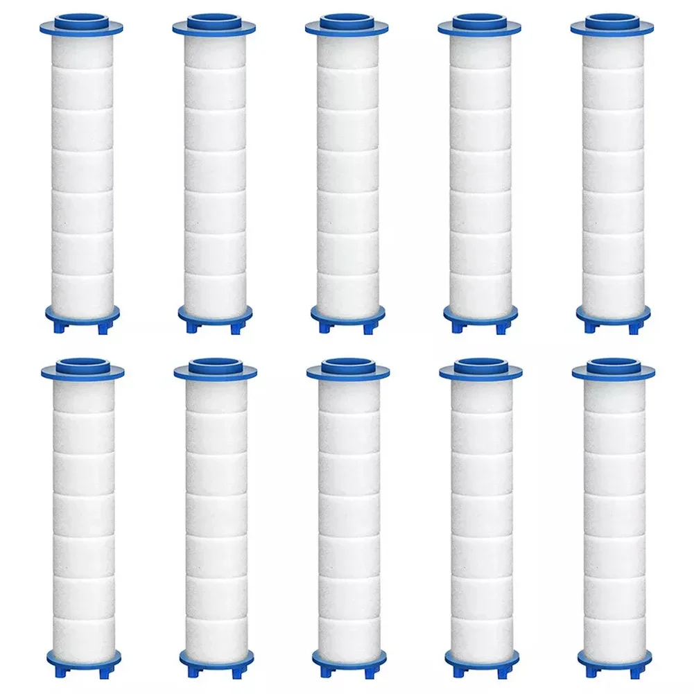 10pcs Shower Head Replacement Cartridge PP Cotton Plastic Filters For Shower Head Spiral Shower Head Turbo Shower Head