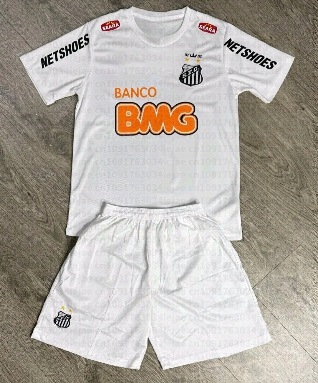 2026 Neues Herren- und Damen-Set für Kinder, 2-teilig, Streetwear Santos-Print Kurzarm-T-Shirt und Shorts, Sommer-Fußball-Trainingsanzug