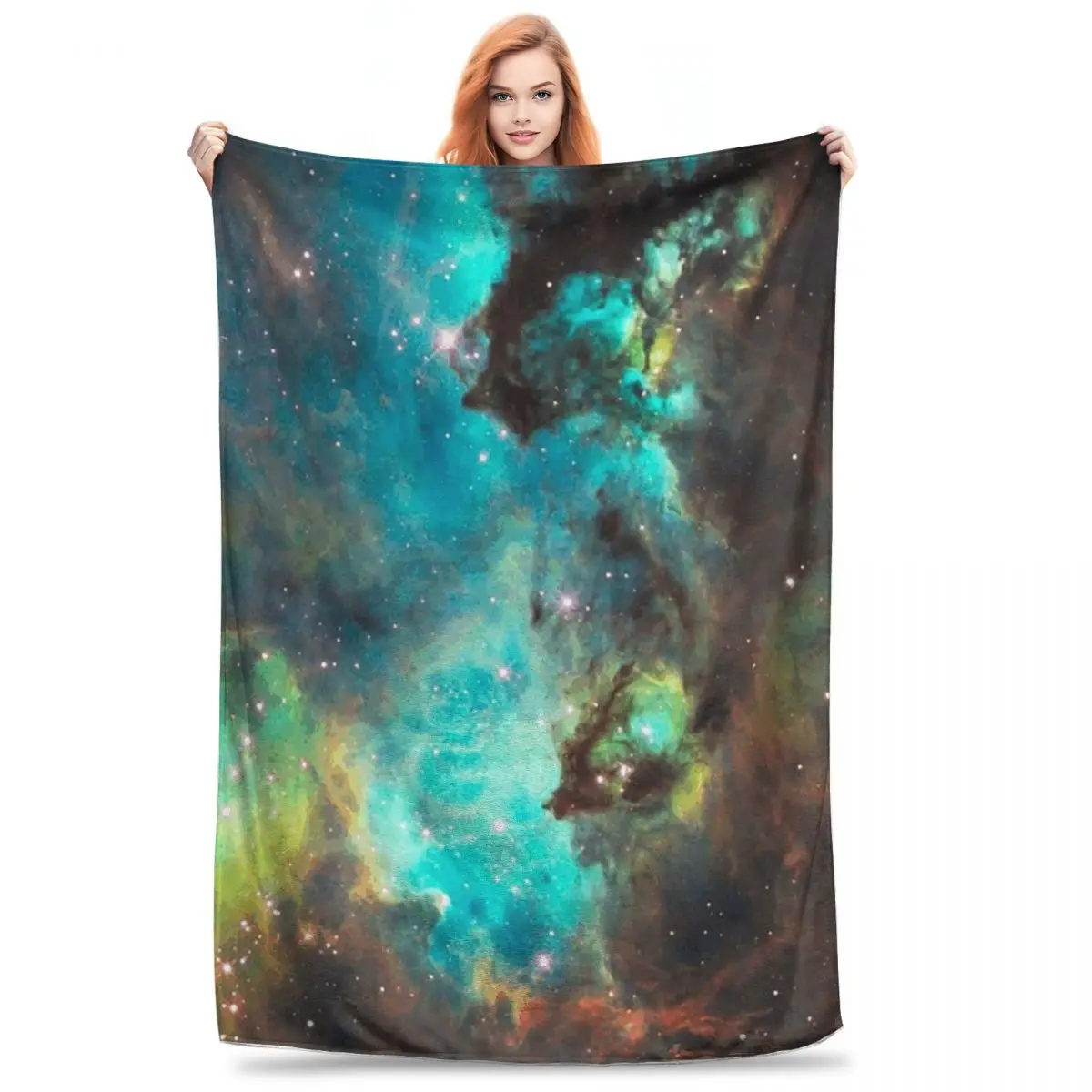 Green Galaxy Blanket Fleece Multi-function Sofa Throw Blankets For Home Bedroom Travel Throws Bedspread Quilt