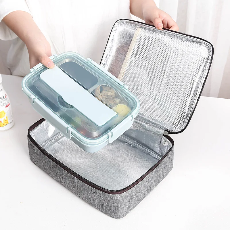 Square Thermal Lunch Bag Portable Leak Proof Picnic Food Carrier Insulated Cooler Bento Box Bags Bolsa Termica Porta Alimentos