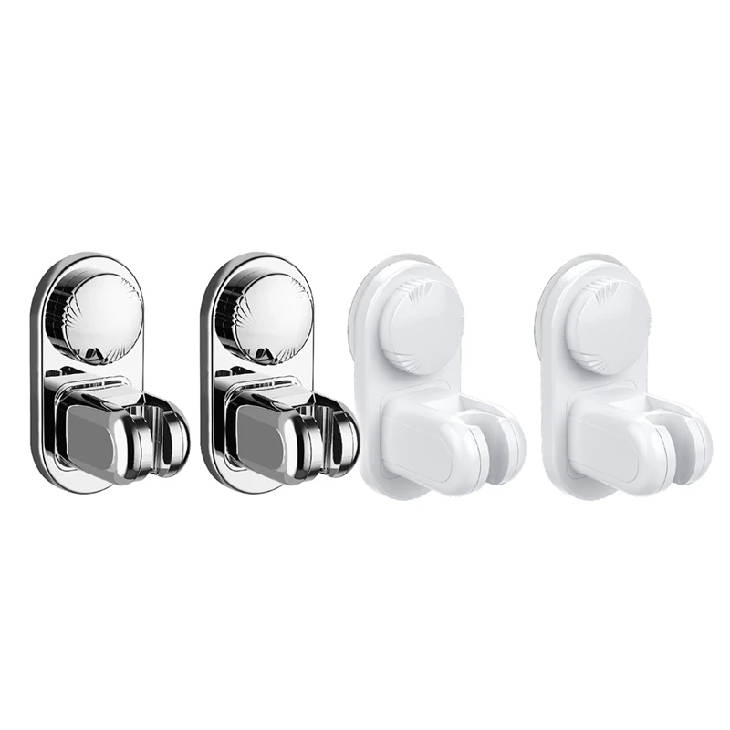 2 Wall Mounted Shower Brackets Bathroom Adjustable Suction Cup Holder Shower Head Shower Base 5 Angles Adjustable Silver Durable