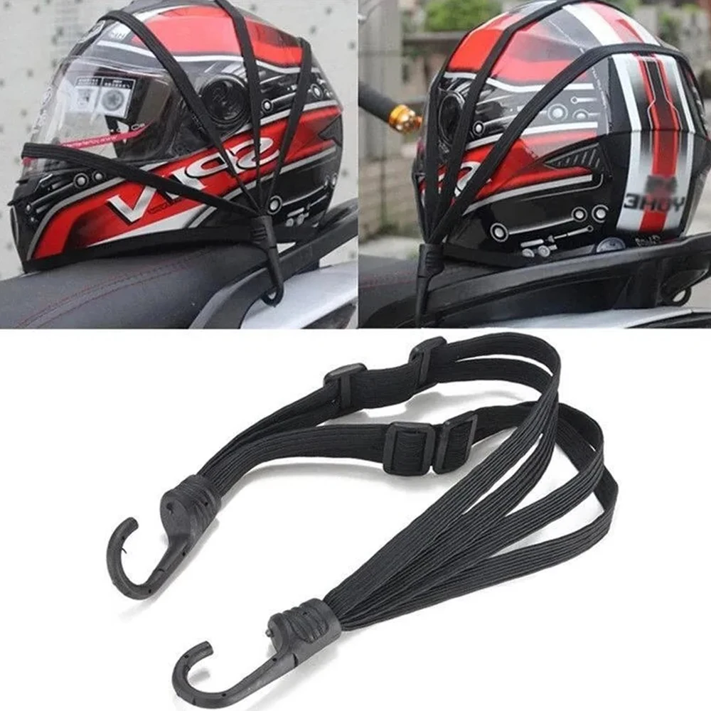 60/90CM Universal Motorcycle Luggage Strap Moto Helmet Gears Fixed Elastic Buckle Rope High-Strength Retractable Protective