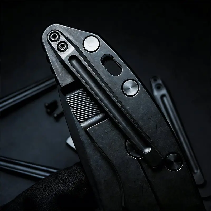 AFOURT-Klappmesser-Zubehör für Hd XM18, XM24 – Titan-Taschenclip mit tiefer Tragelänge und Rückenklammer, Gold – Detail 5