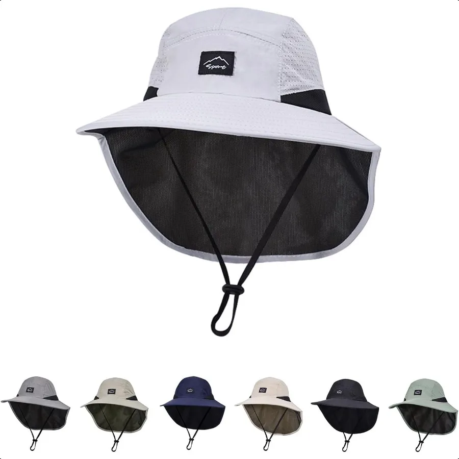 

Outdoor Sun Hat with Neck Flap UPF 50+ Quick Dry Beach Hats for Baby Boys Girls Age 212 Years Adjustable
