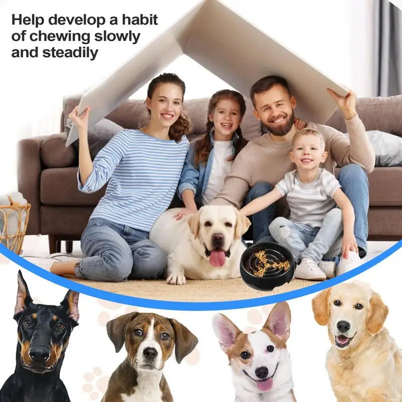 

Dog Food Bowl Slow Feeder Slow Down Eating Dishes Anti-Slip Interactive Puppy Breed Eating Bowls For Small Large Dog Cat Pet