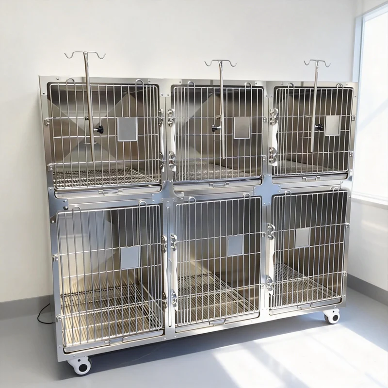 Solid Pattern Breathable Stainless Steel Dog Cat Kennel Foster Breeding Veterinary Cabinet for Pet Shops