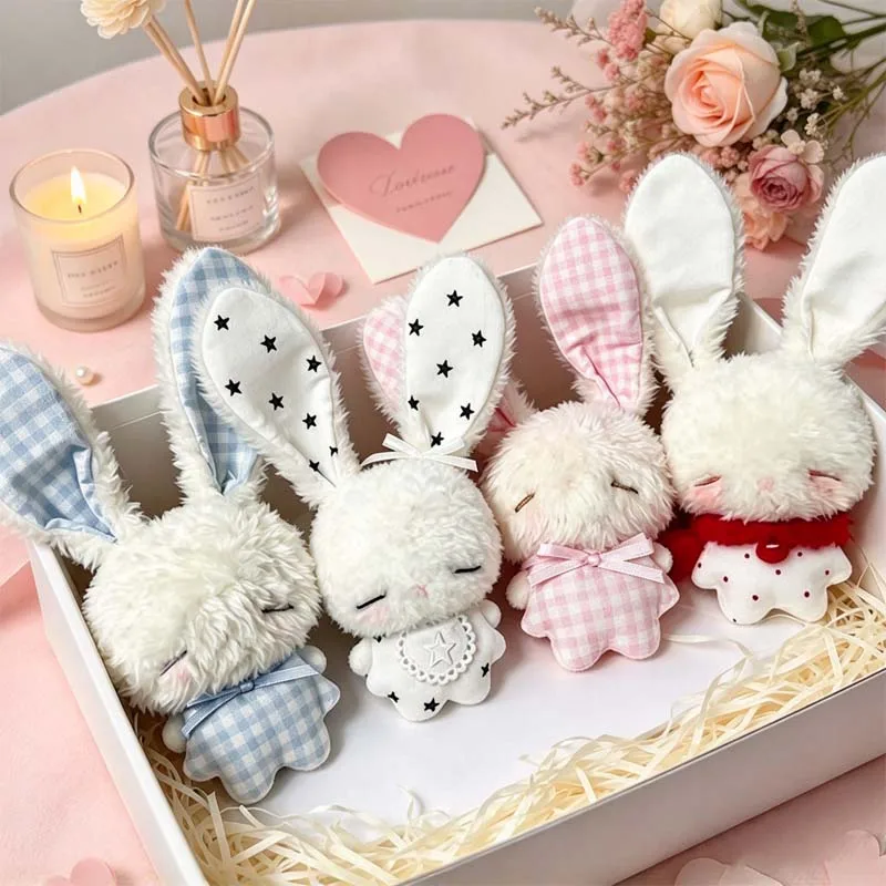 Angel Rabbit Kawaii Cute Mini Plush Keychain Soft Rabbit Plush Toy Pendant Bag Pendant Soothing Toy Festival Gift