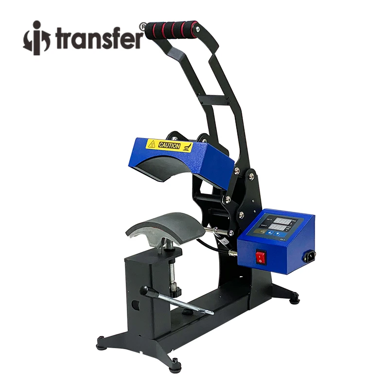 Cap Heat Press 5.5 x 3.8 inch Sublimation iron Machine Display Curved Clamshell Design Hat Heat Press Pressure Adjustment Knob