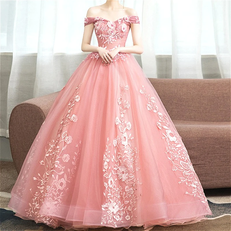 

Ball Gown Dress Women Long Dresses Sexy Vestidos Y2k Streetwear Floral Elegant Splice Party Night Work Off Shoulder High Waist