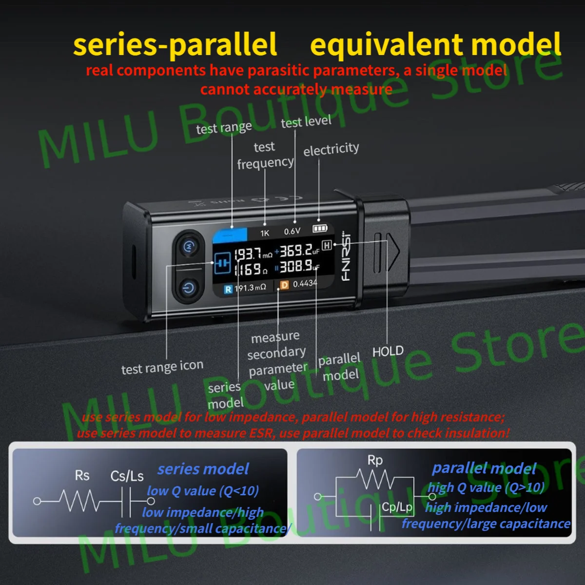 FNIRSI digital bridge tweezers LCR-ST2 high-precision second-generation handheld component tester