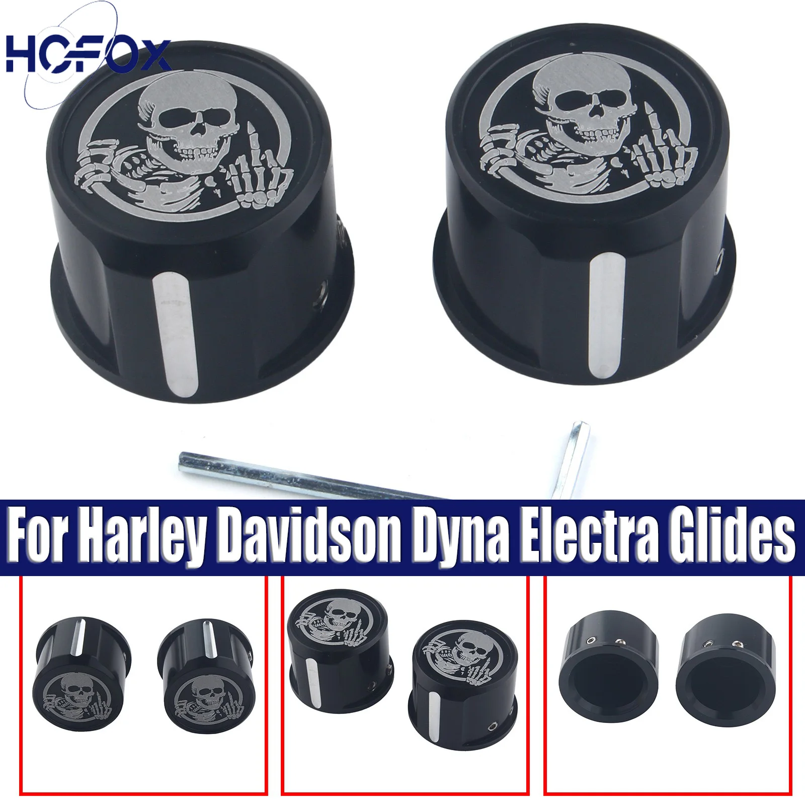 

Motorcycle Skull Front Axle Nut Cover Bolt Caps For Harley Dyna Electra Glides Fat Boy Forty Eight