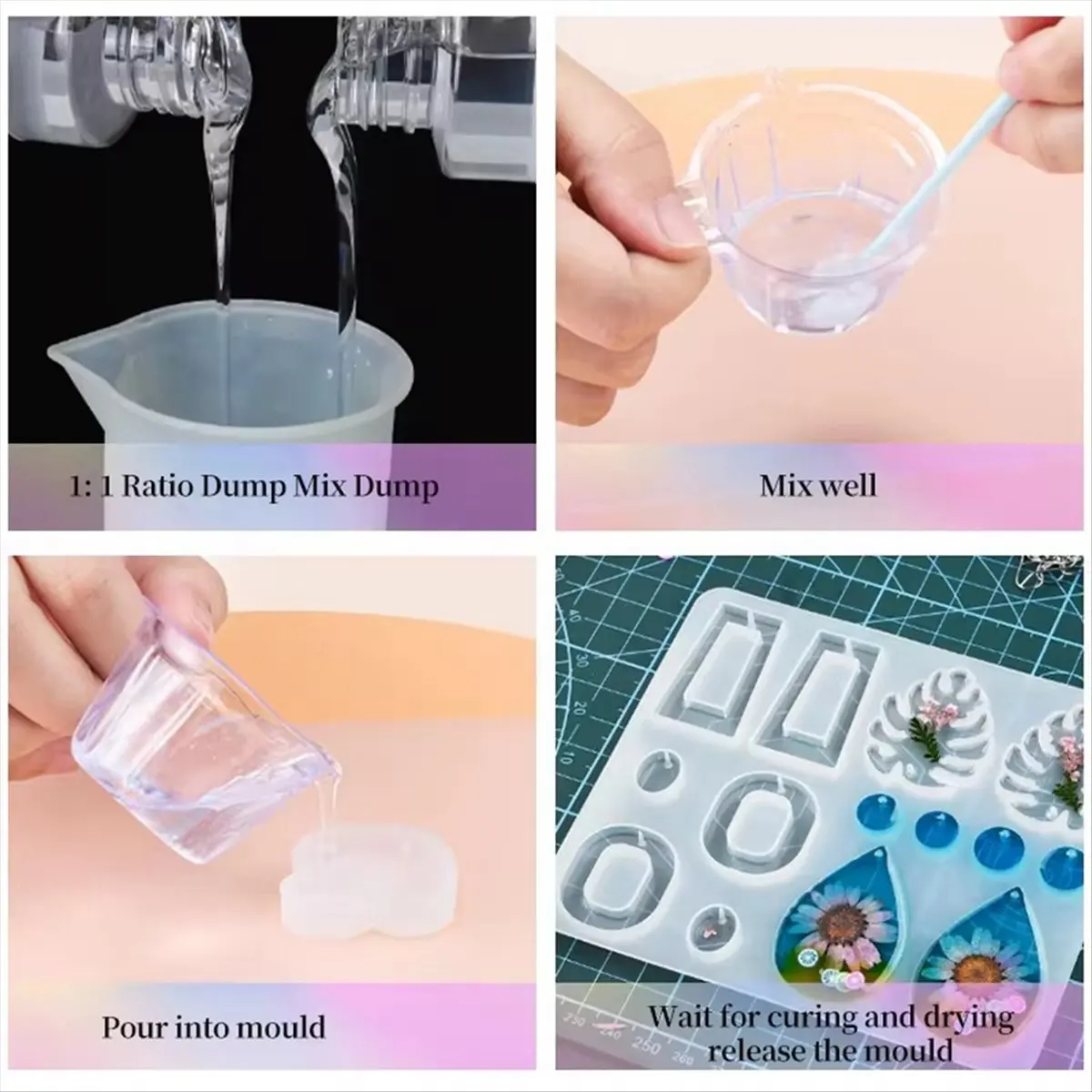 A79G Crystal Clear Epoxy Resin Kit 1:1 AB High-Definition Bubbles-Free Epoxy Resin for DIY Craft ,500ML Set