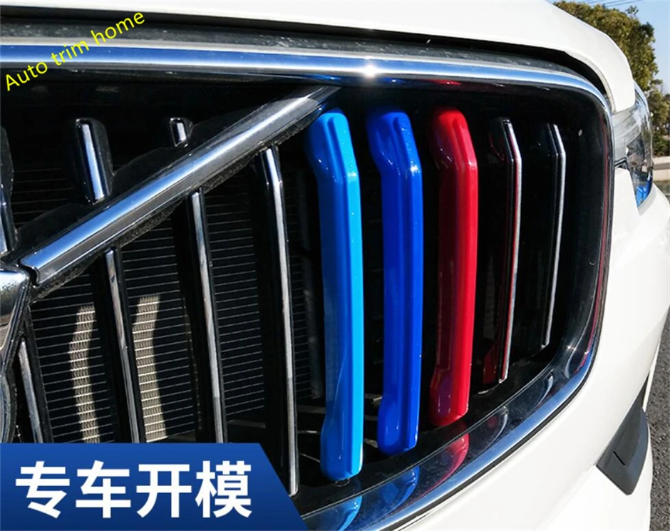 

Plastic Tricolor Front Head Grille Molding Decoration Strips Cover Trim Fit For VOLVO XC60 2018 2019 2020 2021 Car Accessories