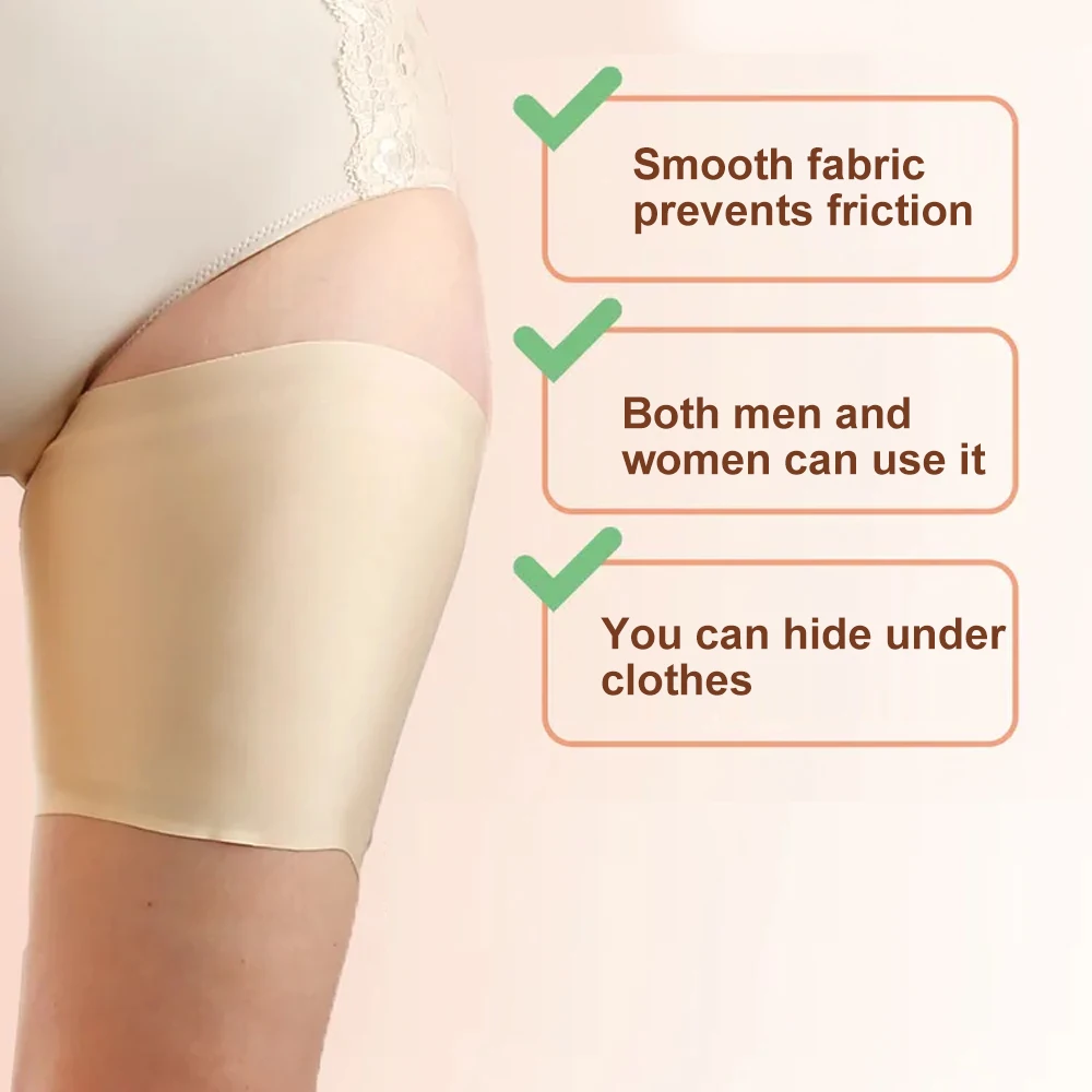 

1Pair Nylon Thigh Brace Elastic Anti-Chafing Thigh Compression Sleeve Unisex Non-Slip Upper Leg Wraps Support for Sport