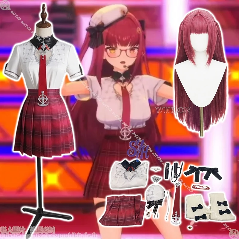 

Hololive VTuber Houshou Marine Косплей Аниме Костюм 2025 Концерт на день рождения 3D JK Школьная форма Хэллоуин