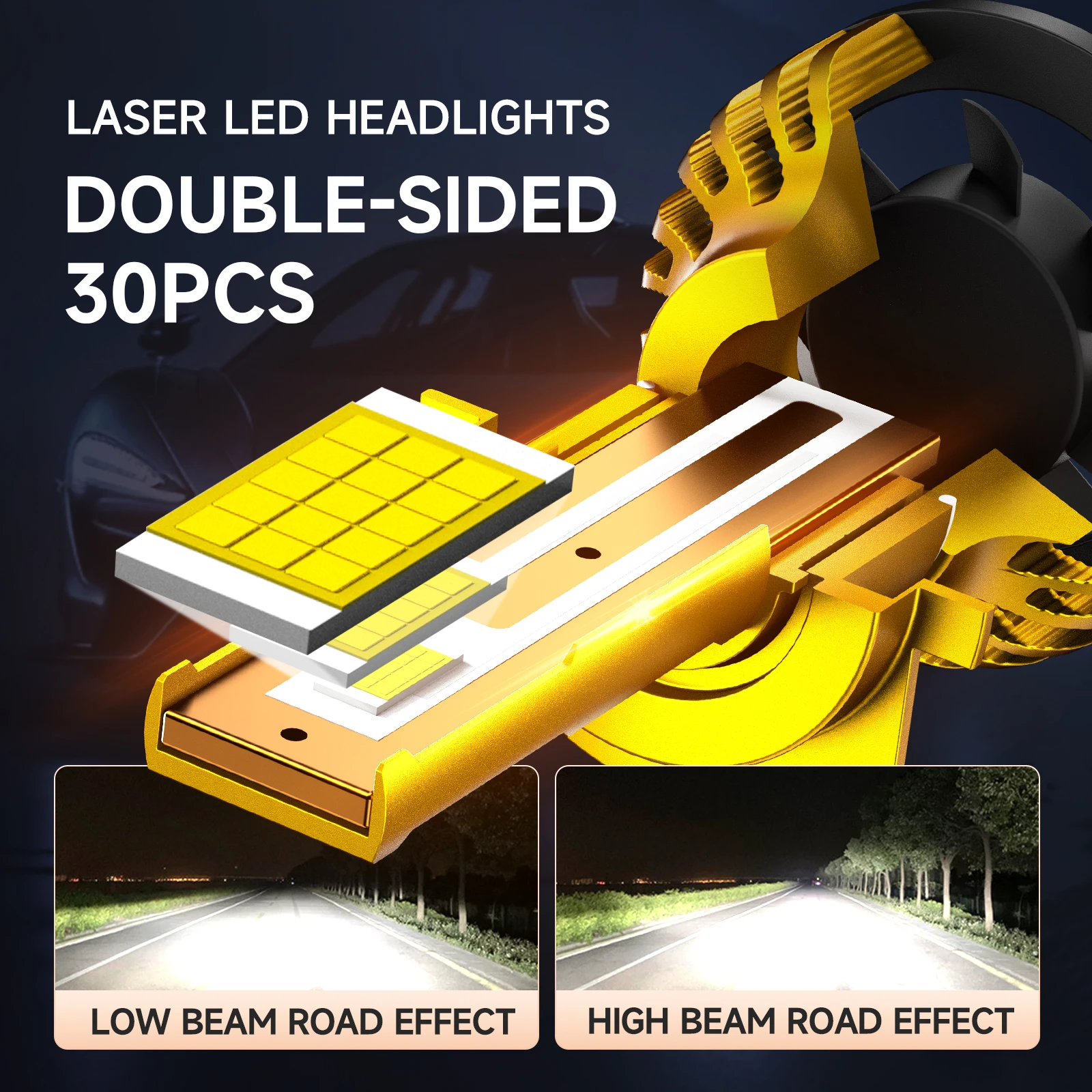 AIZLJH K5C Plus H7 Kit de faros LED Canbus 6000K 30 núcleos CSP H1 H4 H11 9005 9006 HB3 HB4 luz antiniebla 600000 LM 1300W