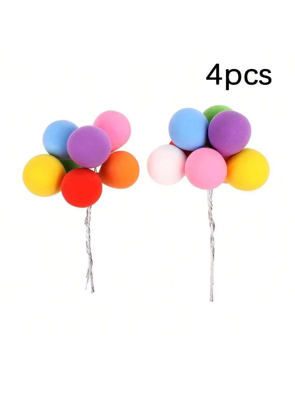 4pcs/set,Romantic Colorful Balloon Cake Topper  Wedding Birthday Cake Decorations,Party Favor Dessert Cupcake Decorations