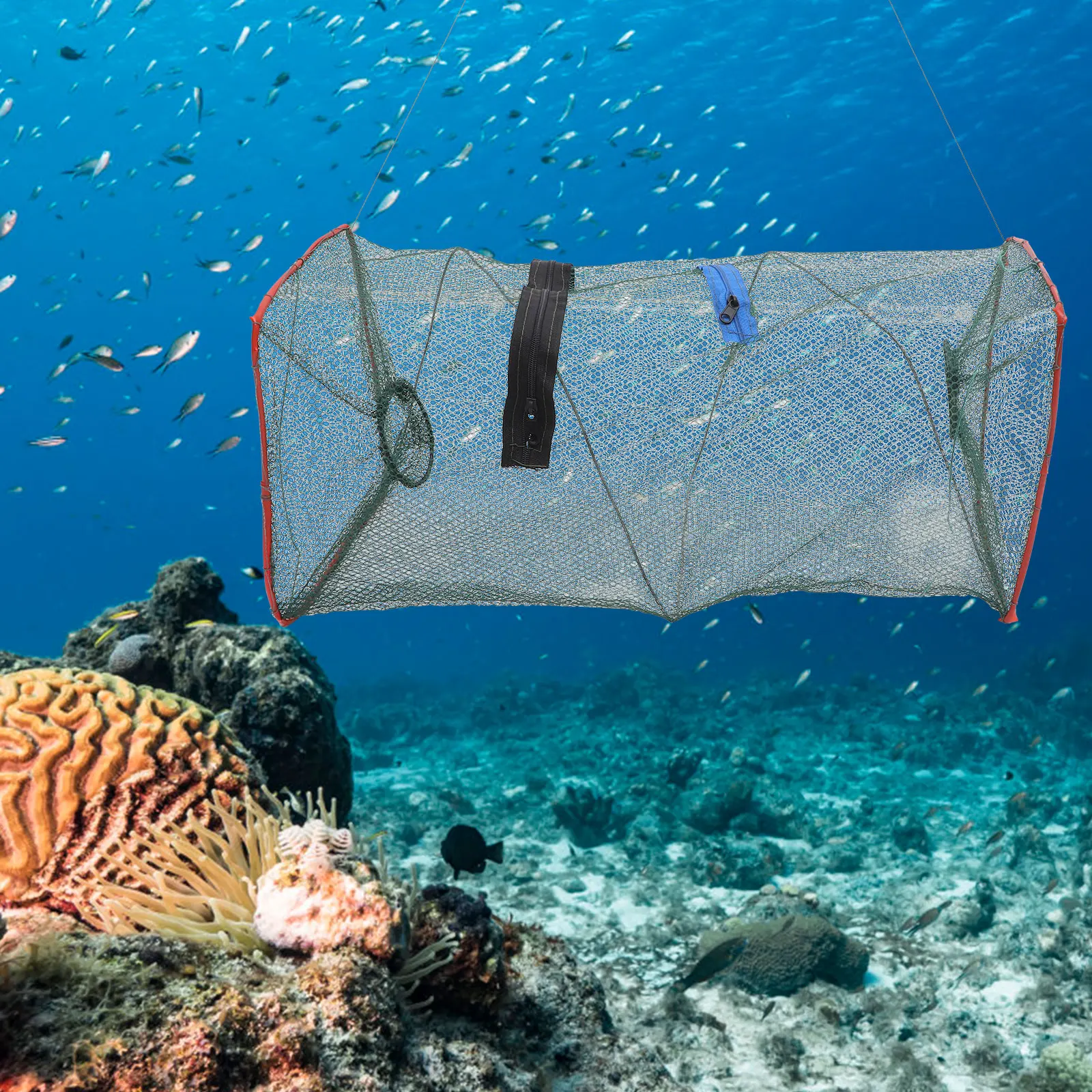 

3 Pcs Crab Folding Fishing Net Crabbing Equipment Crayfish Foldable Traps Minnows Alloy Collapsible Baby Accessories and Bag