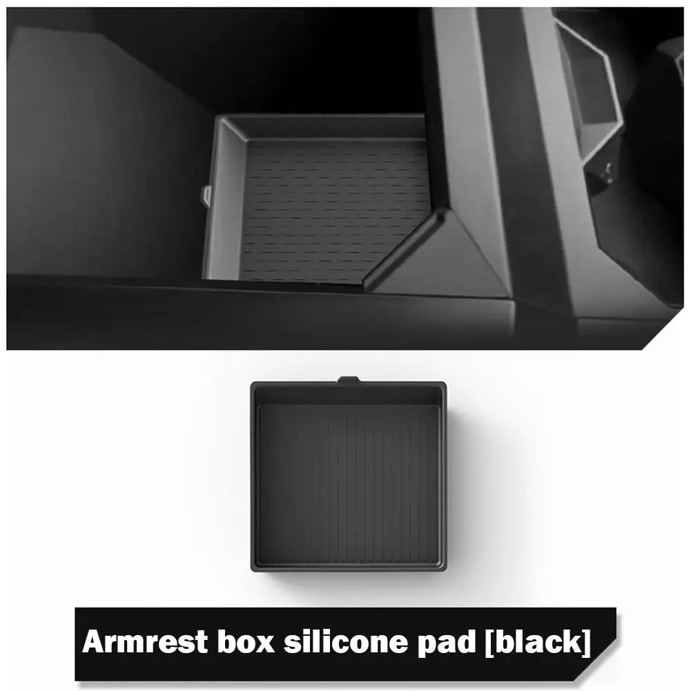 

1PCS For Tesla Cybertruck 2024 Silicone Car Armrest Box Anti-slip Pad Center Console Storage Box Mat Car Interior Accessori W7Y1