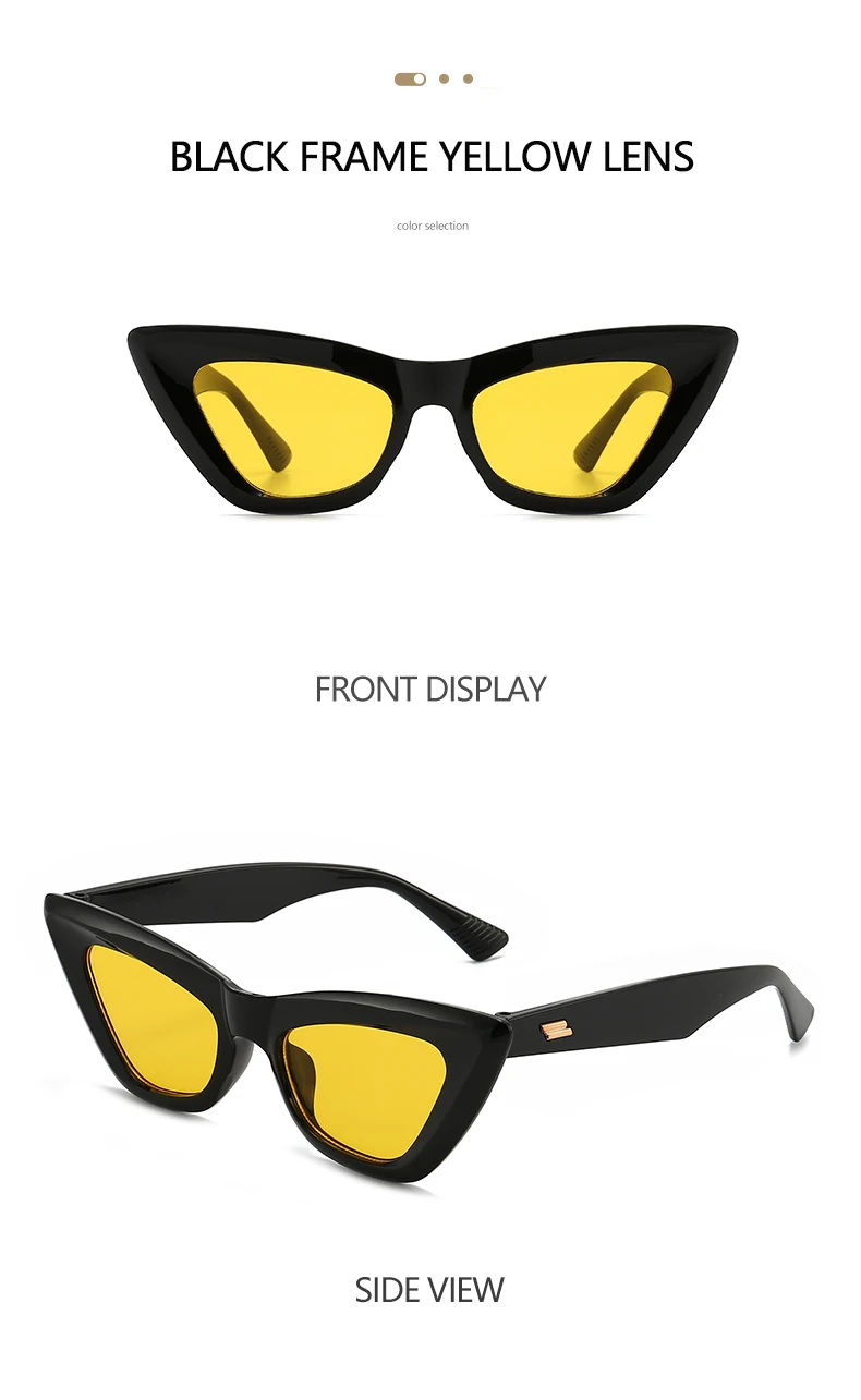 Neue Damen-Sonnenbrille mit Katzenohrenrahmen, prahlen Sie einen Vintage- und eleganten Stil. Die Katzenohr-Silhouette hilft, die Gesichtskonturen zu flachen 5262 – Detail 17