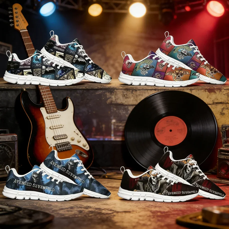 

Avenged Sevenfold A7X Custom Lace-Up Sneakers Unisex Casual Sports Shoes High Quality White Couple Shoes