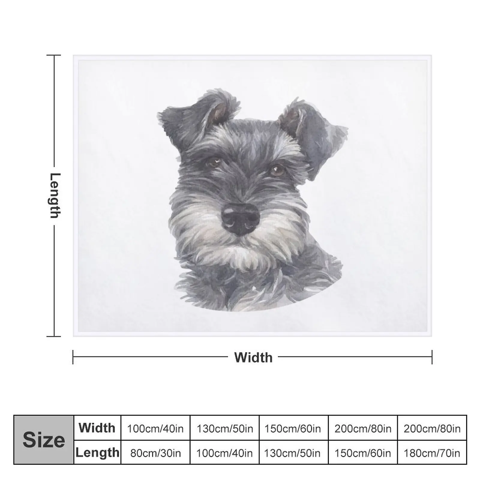 Miniature Schnauzer Watercolor Art Throw Blanket Fashion Sofas cosplay anime Blankets Sofas Of Decoration Polar Blankets