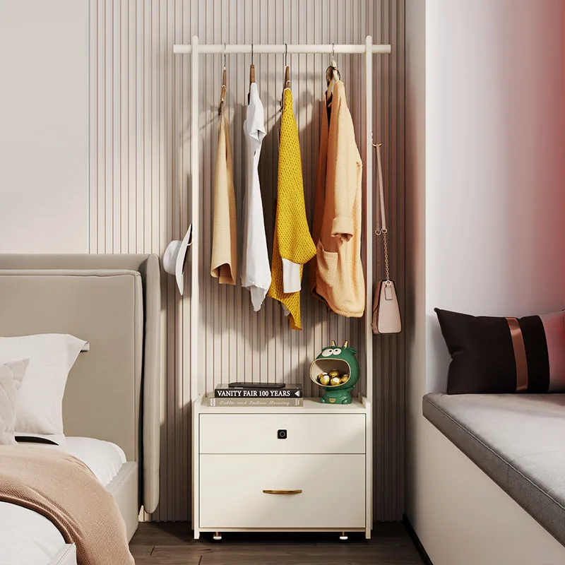 

Cream air cabinet bedroom floor-to-ceiling hanger bedside household white