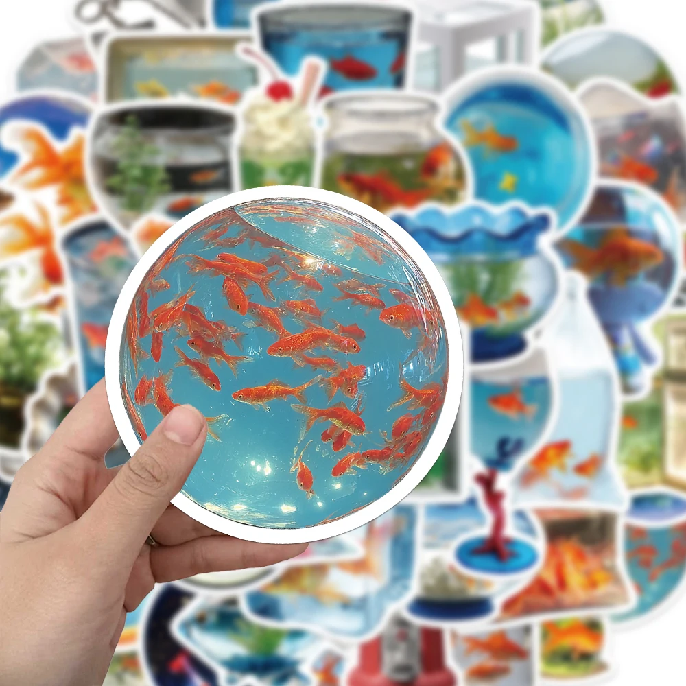 50PCS Creative Dream Core Goldfish Personalized Stickers DIY Phone Case Laptop Water Cup Computer Decorative Stickers