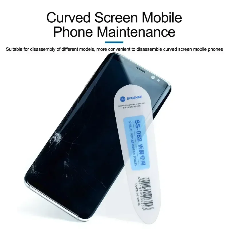 10Pcs SUNSHINE SS-082 Curved Screen Disassembly Card Folding Resistant For LCD Screen/Back Cover /Middle Frame Glue Removal Tool