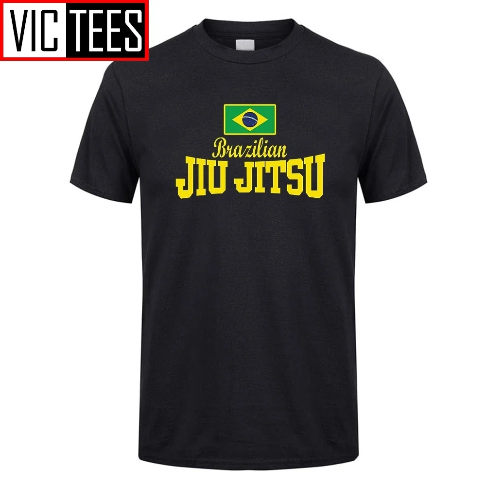 

Men T Shirts Flag Text BJJ Judo Brazilian Jiu Jitsu Tees New Brand Male Trendy T-Shirts