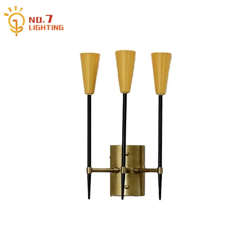 American Vintage Luxury Copper Wall Lamp LED G9 Brass Designer Retro Art Decorative Wall Sconces Soft Model Room Background Bar