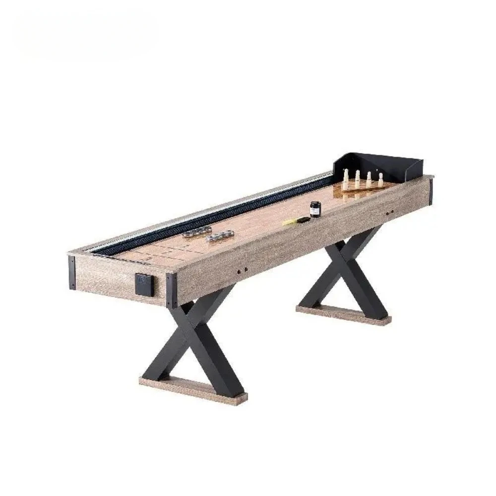 VEVOR Shuffleboard Table 9 ft LED Light Up Shuffleboard for Family Game Room 2-in-1 Shuffleboard and Bowling Combo Game Sets