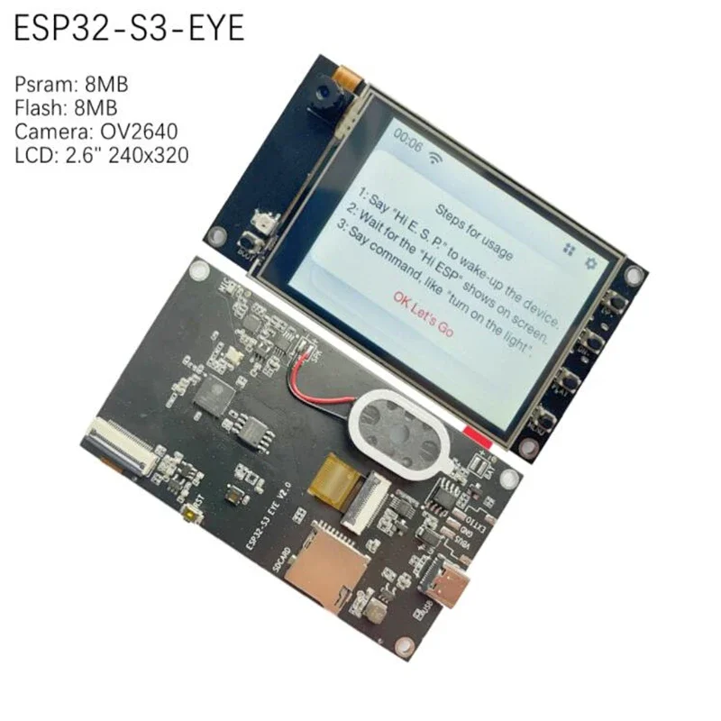 Esp32 S3 плата разработки глаз, камера, ЖК-дисплей, распознавание речи на лице, ESP box Who