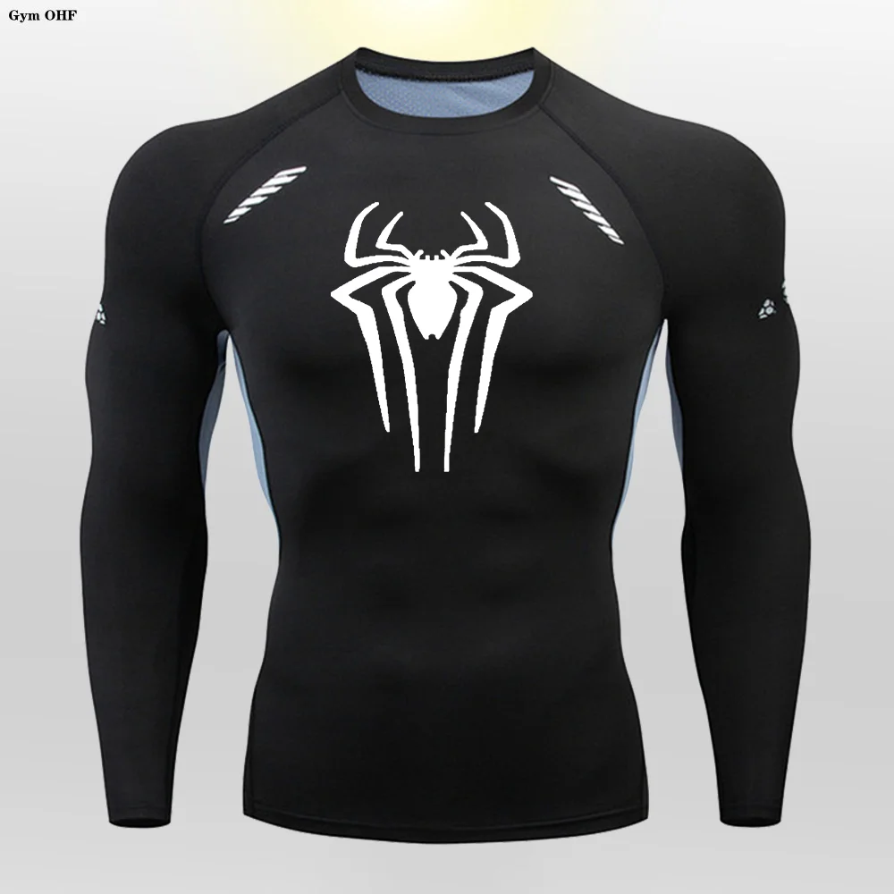 T-shirt de compression sportif pour homme, survêtement Jiu Jitsu Rashguard, chemises de course, musculation, entraînement, salle de sport, fitness,