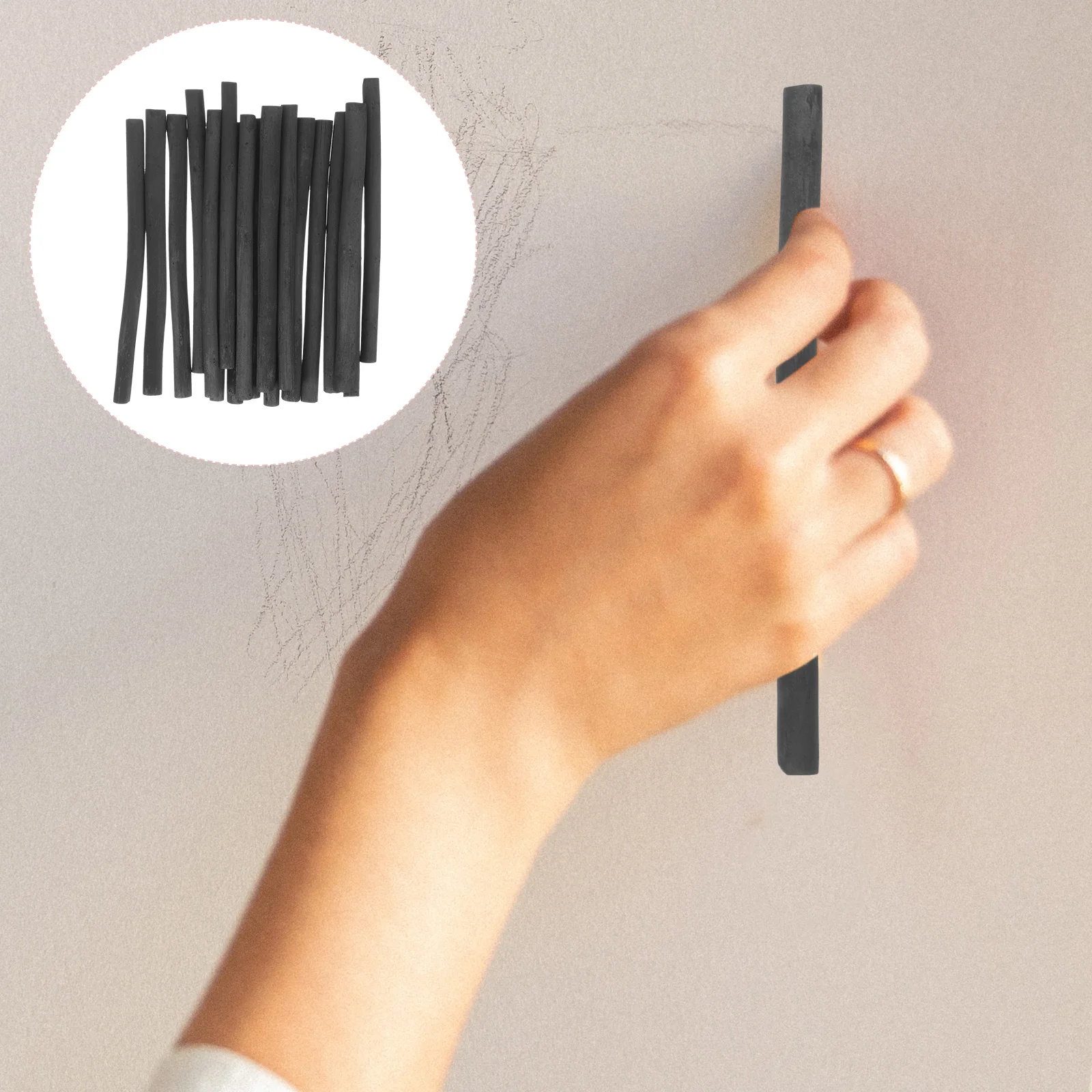 20 قطعة من أعواد الفحم المضغوطة، فحم الصفصاف المتين للرسم، أقلام الرصاص للهواة الاحترافية