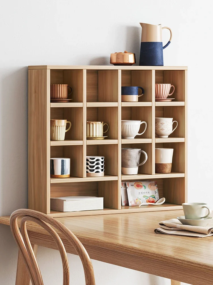 Desktop Bookshelf Simple Multi-Layer Storage Rack Living Room Desktop Storage Shelves Cup Holder Wall Home Duobao Grid Cabinet