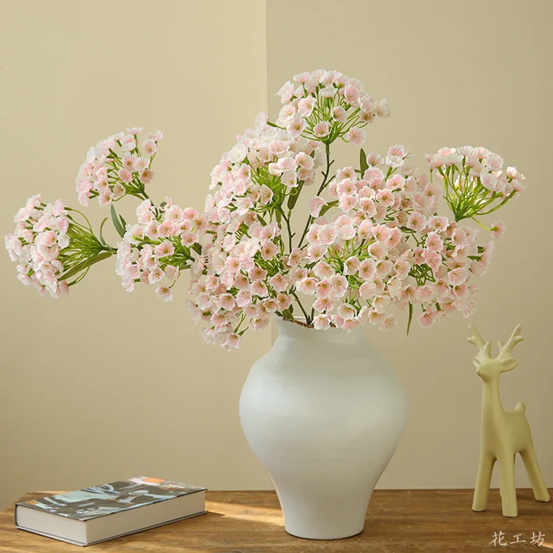 

3 forks Artificial Sakura Flowers Silk Long Branches for Home Party Decor DIY Plants Christmas Bridal Wedding Fake Silk Flowers