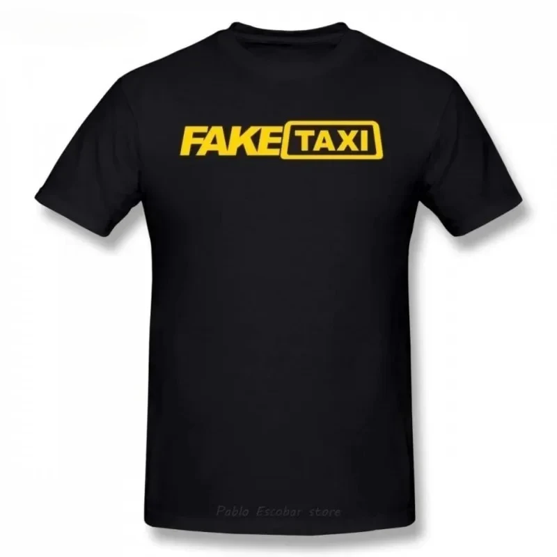 

Fake Taxi Tee Shirt Men Letter Print T-Shirt Summer Funny T Shirts Male Short Tee Shirt