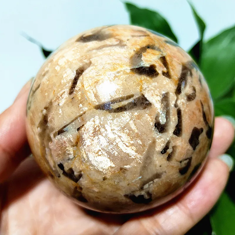 Natural Crystal Orange Moonstone Labradorite Tiger Stripe Ball Chakras Witchcraft Reiki Healing Feng Shui Room Decorations