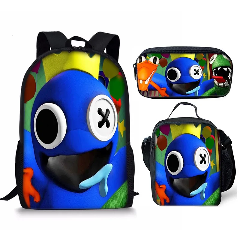 Rainbow Friend Schoolbag Travel Backpack Lunch Bag Pencil Case set for Kids Students