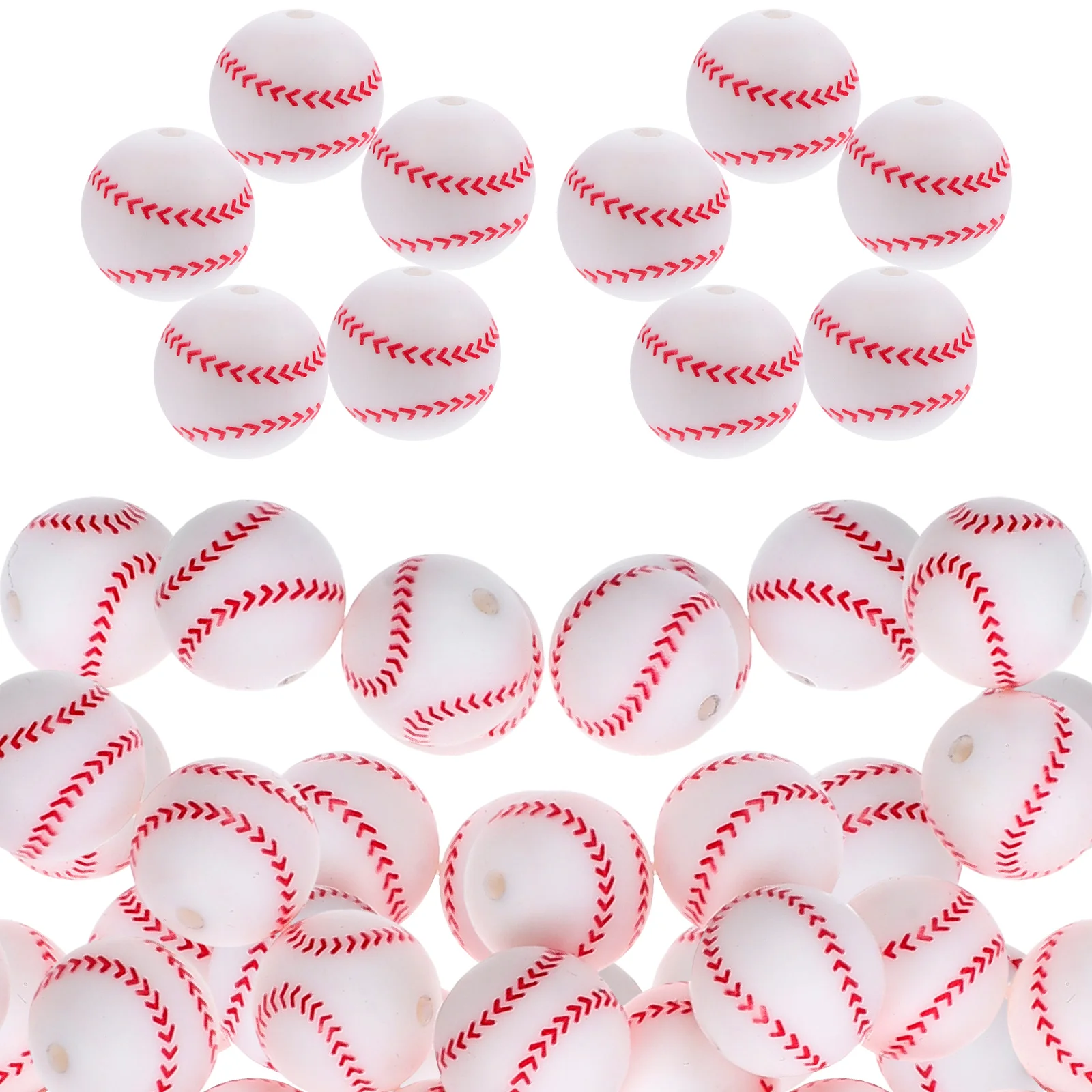 

50 Pcs Beaded Jewelry Accessories Sports Beads for Bracelets Baseball Focal Making