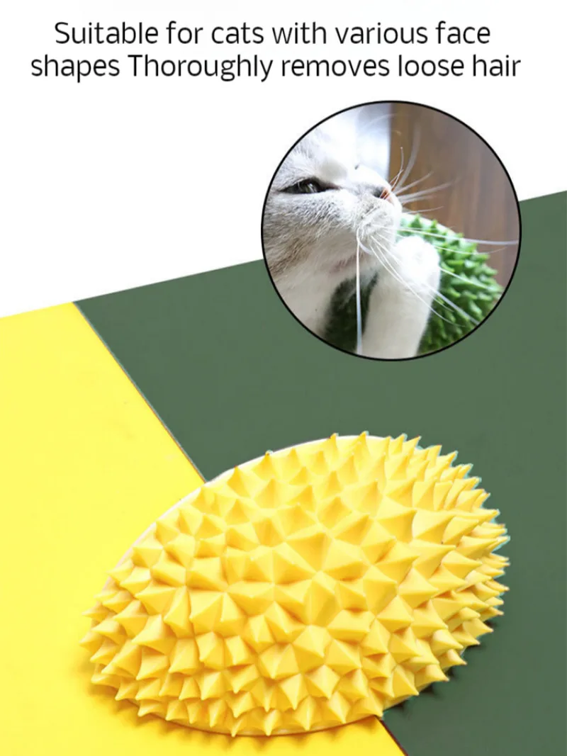 Peine de masaje de alimentación lenta para dentición de gato Durian, peine de frotamiento para mascotas para eliminar el pelo flotante, hierba gatera