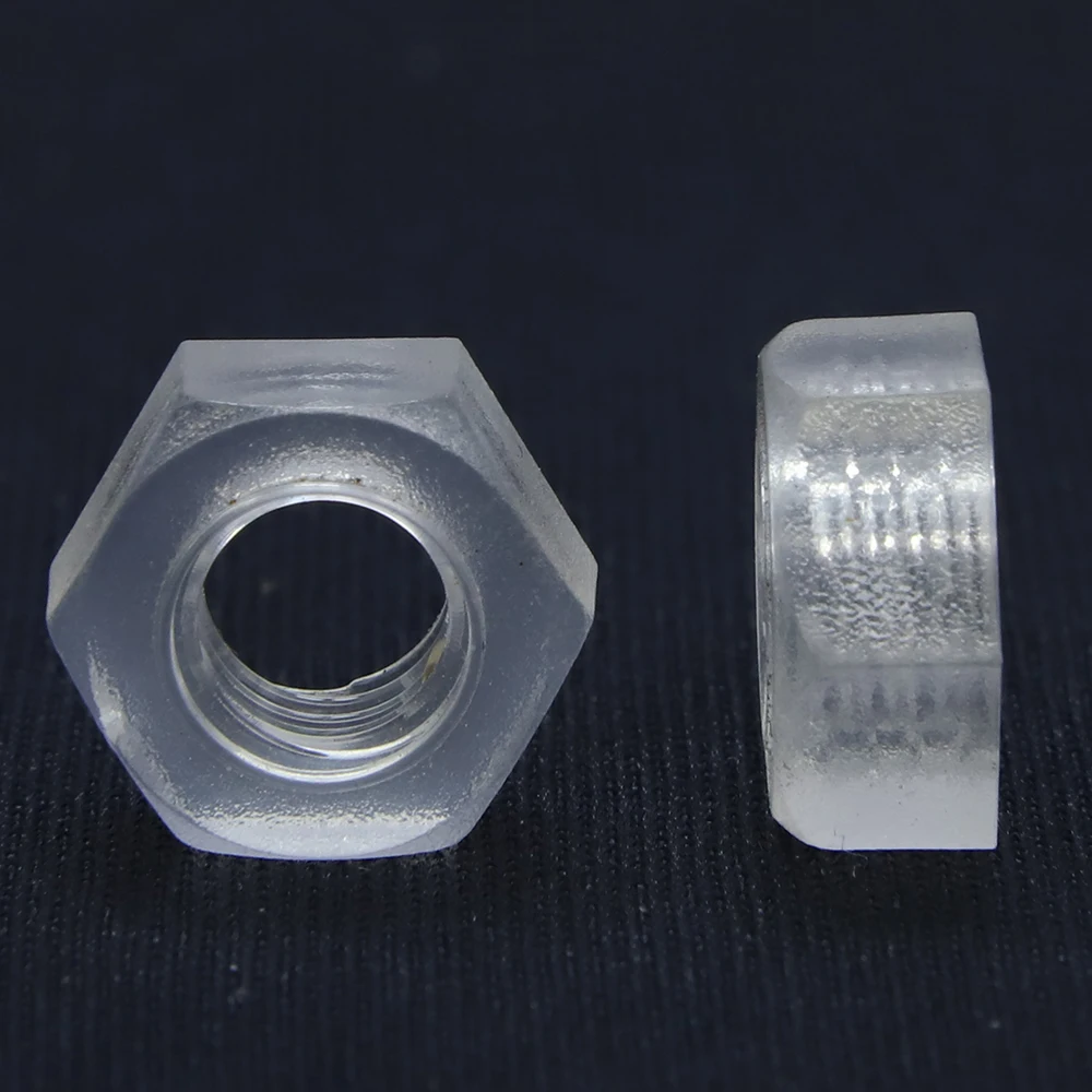 10/20pcs Nylon Transparent Acrylic Hex Nut M2 M2.5 M3 M4 M5 M6 M8 M10 Nylon Insulated Plastic Acrylic Clear Metric Hexagon Nuts