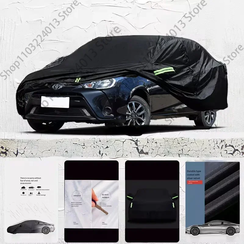 

For Toyota YARIS L Anti-UV Sun Shade Rain Snow Resistant Black Cover Dustproof Car umbrella Full Car Cover Outdoor Protection