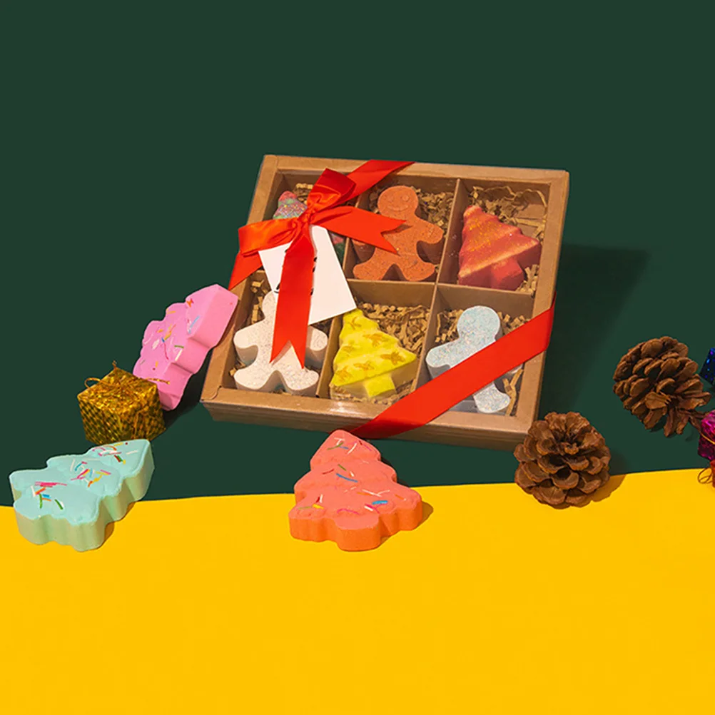 

6Pcs Gingerbread Man Bathing Creative Christmas Bath Salt Skin-Friendly Bubble Bombs