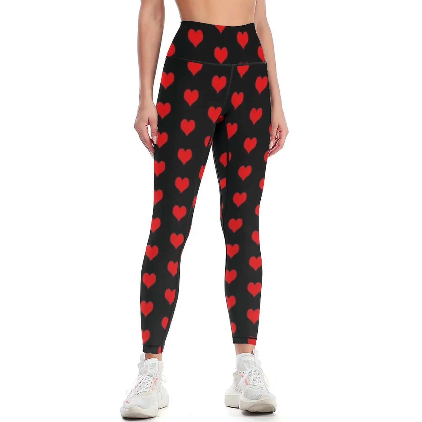 simple red heart Leggings for physical Fitness's gym clothes Womens Leggings