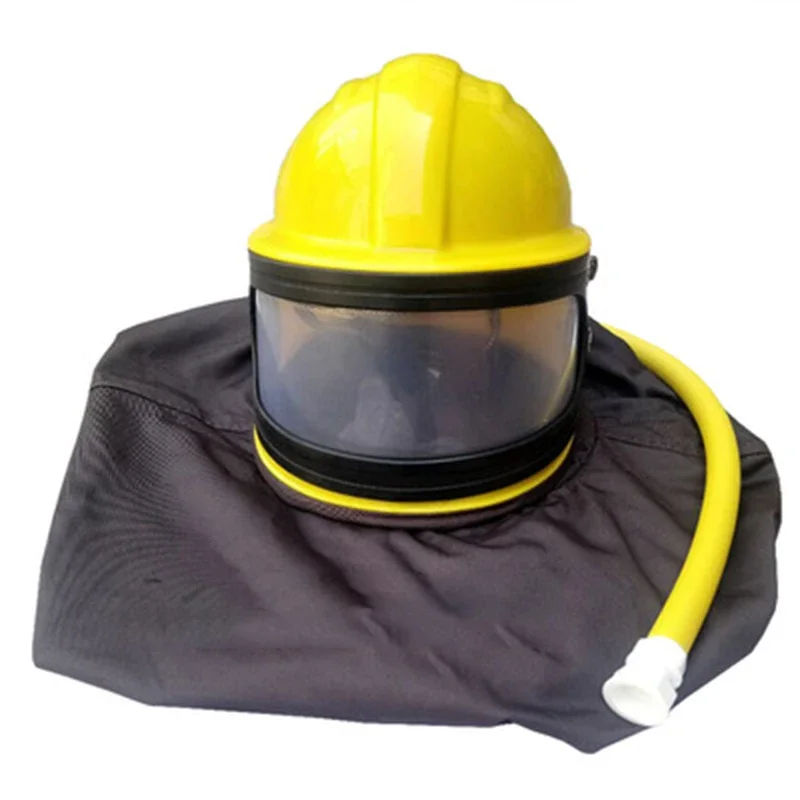 ABS Protective Sandblasting Helmet, Dust Mask, Sandblasting Cover with Temperature Adjustment Device, Sandblasting Protector