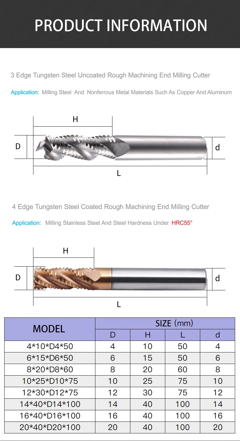 MZG Schrupfrundfräser aus Wolframkarbid, 3-4 Schneiden, HRC55, 4-16mm, für Aluminium/Stahl, CNC-Werkzeuge – Detail 3