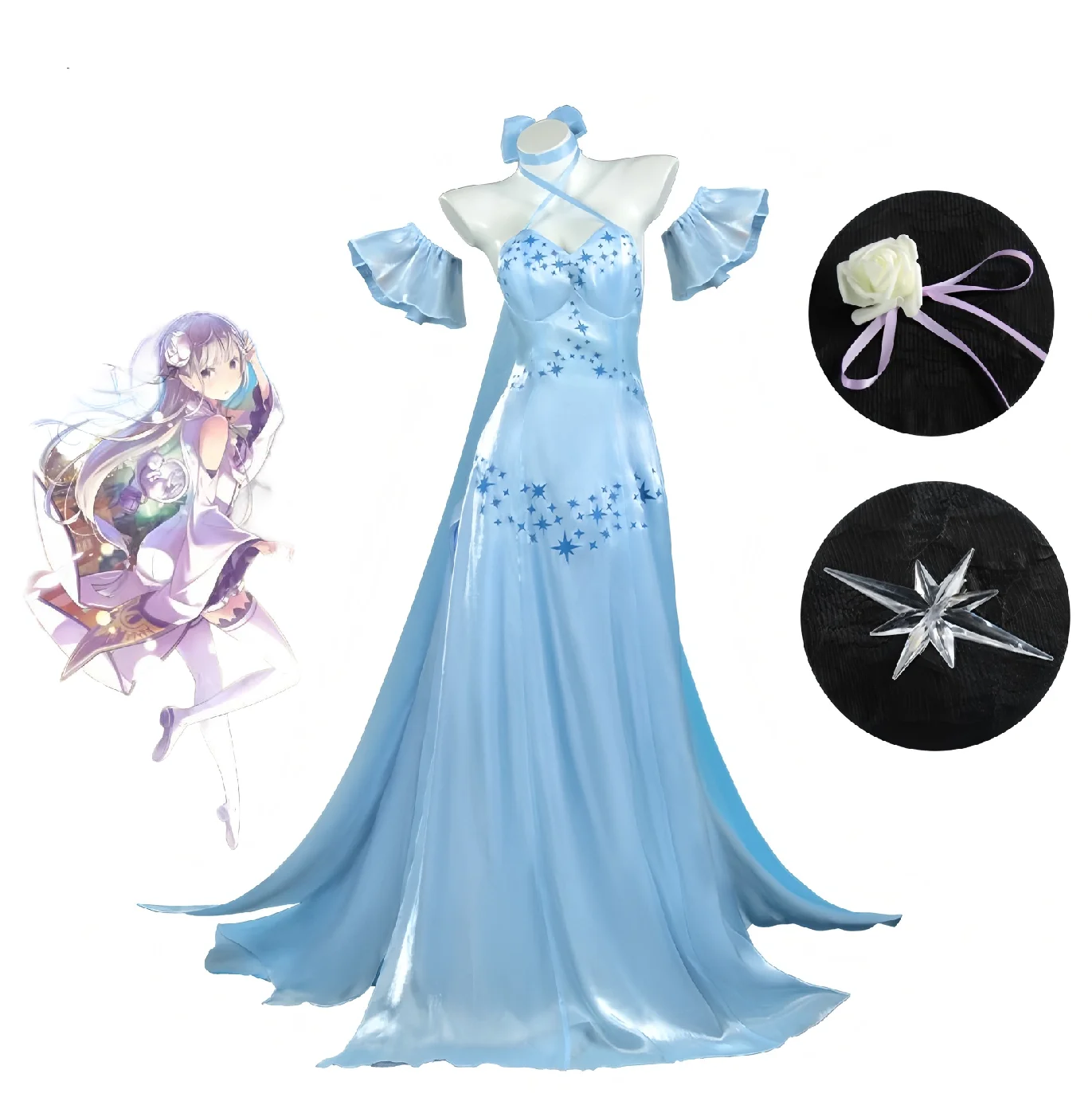 Anime Merchandise Women - Oyun Re: Zero Emilia Cosplay Kostüm